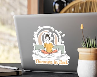 Calcomanía de vinilo Namaste en la cama: Decoración espiritual de yoga zen