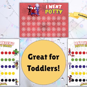 Spidey and His Amazing Friends Potty Chart Editable Template | Printable Reward Chart for Toddlers | Digital Download for Kids