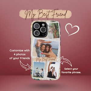 Personalized Phone Case for iPhone, Custom Friendship Gift, Best Friend Case, Unique Photo Cover, Memorable Keepsake, Customizable Design