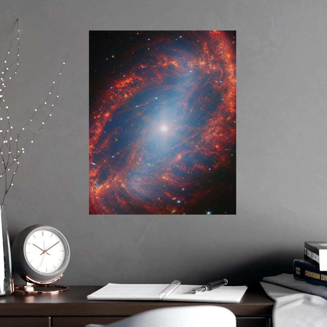 Barred Spiral Galaxy Poster NASA Space Print Galaxy Wall Art Astronomy ...