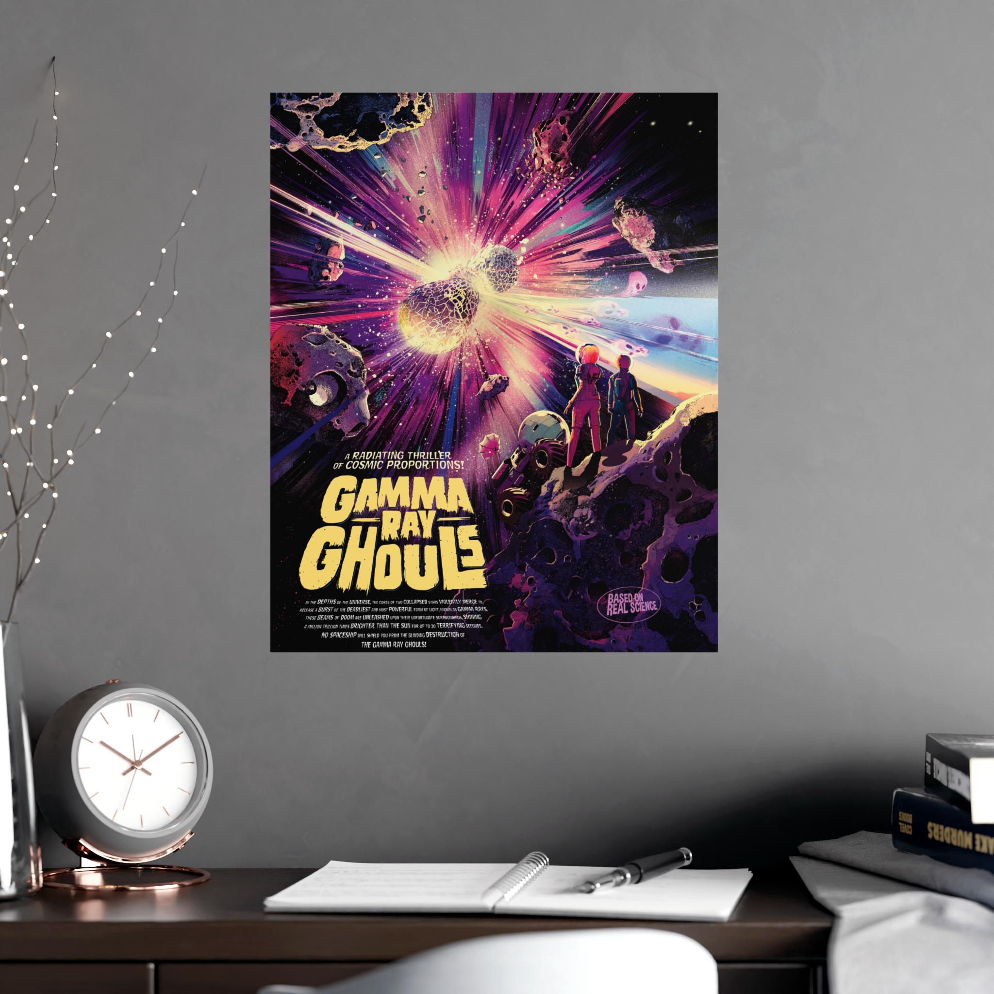 Gamma Ray Ghouls Poster Retro 80s Sci Fi Poster Psychedelic Space Art ...