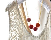 Apricot Romantic Bib Necklace Pink Statement Beaded Bridesmaids Necklace Fall Colorful  Wedding Accessories
