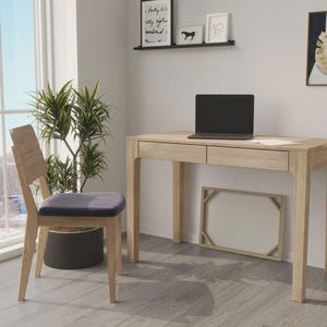 Modern oak desk, mid century desk, small computer desk, solid wood table, wood office desk, custom table, solid wood desk, writing desk