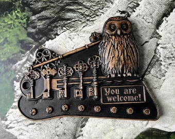 Porta-chaves de madeira, presente para casa, suporte rústico para chaves de madeira, gancho para chaves, organizador de chaves moderno, cabide de madeira para chaves, decoração de parede, organizador de entrada
