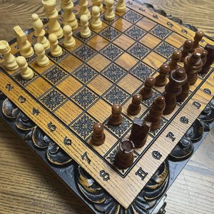 Only Chess Pieces, Wooden Chess Pieces, Chess Set Handmade, Mini Chess Set