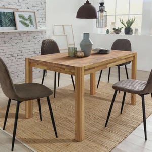 Solid Oak Dining Table | Wooden Kitchen Table | Scandinavian Wood Dining Table | Minimalist Modern Kitchen Table | Handmade Oak Dining Table