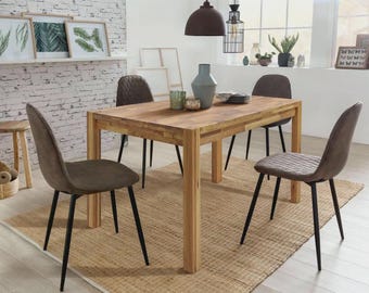 オーク無垢材を使用したミッドセンチュリーモダンスタイルのダイニング