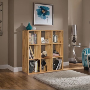 Wood Bookshelf, Solid Wood Bookcase, Mid Century Bookcase, Large Bookshelf Unit, Wooden Book Shelf, Wood Office Bookshelf, Rustic Bookshelf