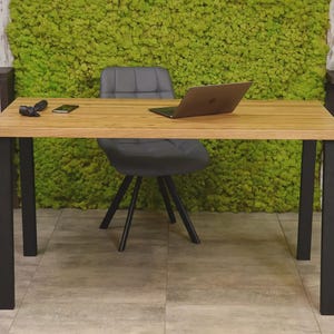 Modern Desk, Office Desk, Computer Desk, Handmade Solid Wood Laptop Table, Side Table, Wood Desk with Metal Legs, Study Desk, Writing Desk