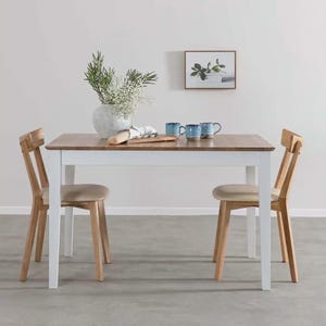 Solid wood dining table, kitchen white table, scandinavian design, custom oak dining table,  dining room table, modern dinning table