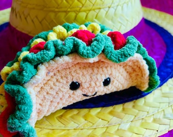 Patrón fácil de amigurumi de taco a crochet, juguete kawaii a crochet (PDF)