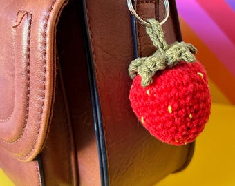 Strawberry Crochet Amigurumi Bag Charm Pattern: Beginner Friendly (PDF Pattern)