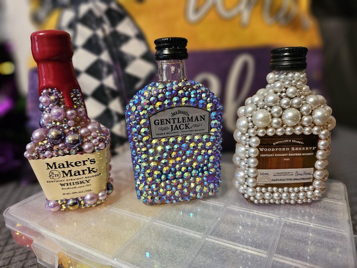Decorated alcohol bottles