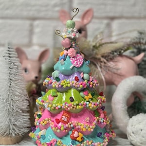 Pastel Rainbow Tree, Ceramic  Tree, Candy Christmas Tree
