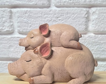 三匹の子豚　エネスコ Vintage 1988 Enesco 3 Pigs Figurine - Etsy