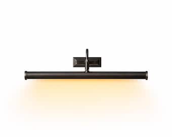 Modern Brass Picture Light, Long Tube Art Display Wall Fixture, Minimal Gallery Sconce