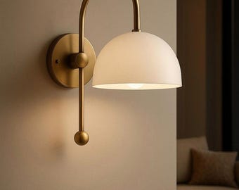 モダンな真鍮製壁掛け照明、ミッドセンチュリースタイルのバスルーム用洗面化粧台照明、アンティーク真鍮製ランプ