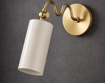 Mid-Century Modern Brass Ceiling Spotlight: Adjustable Hallway Lighting