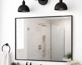 Mid Century Modern Messing Doppel Waschtisch Licht, Handgefertigte Kuppel Schatten Wandleuchte