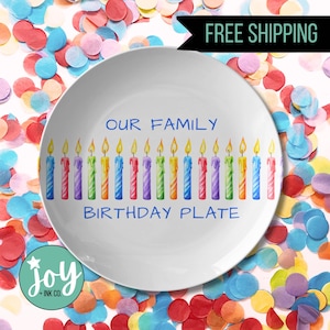 Our Family Birthday Plate Personalized Birthday Plate Custom Name Kids Party Dinner Dish Gift Decor FREE SHIPPING