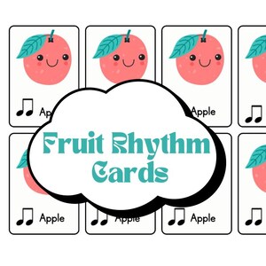 Tarjetas de frutas rítmicas