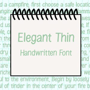 Elegant Thin Script Handwritten Font, Delicate Fine Line Handwriting Font, Neat Font, Cute Handwriting, Neat Handwriting, Digital Planner