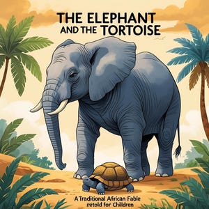 Libro di fiabe sull&#39;elefante e la tartaruga: favola africana per bambini (download PDF digitale)