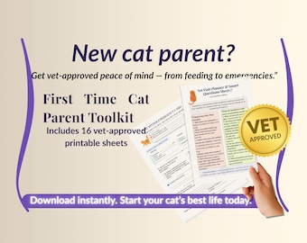 First-Time Cat Parent Kit | Complete Vet-Approved Cat Care Toolkit for Health, Feeding & Emergencies