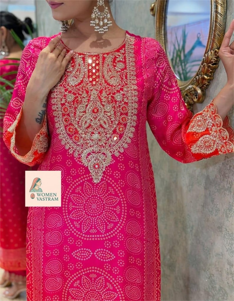 Pakistani Designer Salwar Kameez Readymade Suit & Dupatta, Women 3Pc Stitched Combo, Wedding Festival Wear Kurta Pant Set, Silk Salwar Suit