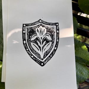 Original Linocut Pressing &#39;The Gentle Knight No. 3&#39;