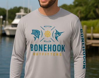 Bonehook Performance Fishing Shirt – Long Sleeve | Light Gray