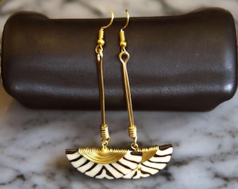 Gorgeously hand-made Earrings , African Craft, Tear-drop style