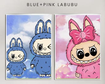 ①ラブブ アート ポップアート キャラクター印刷キャンバス 絵画