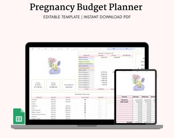 Pregnancy Budget Planner | Baby Budget Tracker And Expense Organizer | Printable & Digital Spreadsheet | Instant Download