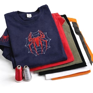 Geborduurd T-shirt spinnen, geborduurd Spiderman-sweater, gotisch borduurt-shirt, uniseks sweater afbeelding 11