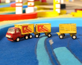 Tonka 1970s Metal Delivery Truck with Trailer and Extra Farm Trailer