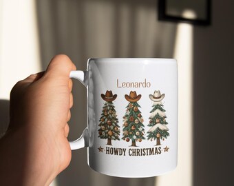 Personalized Howdy Christmas Mug | Western Cowboy Gift