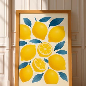 Lemon Art Poster: Cheerful Kitchen Wall Decor, Summer Vibes