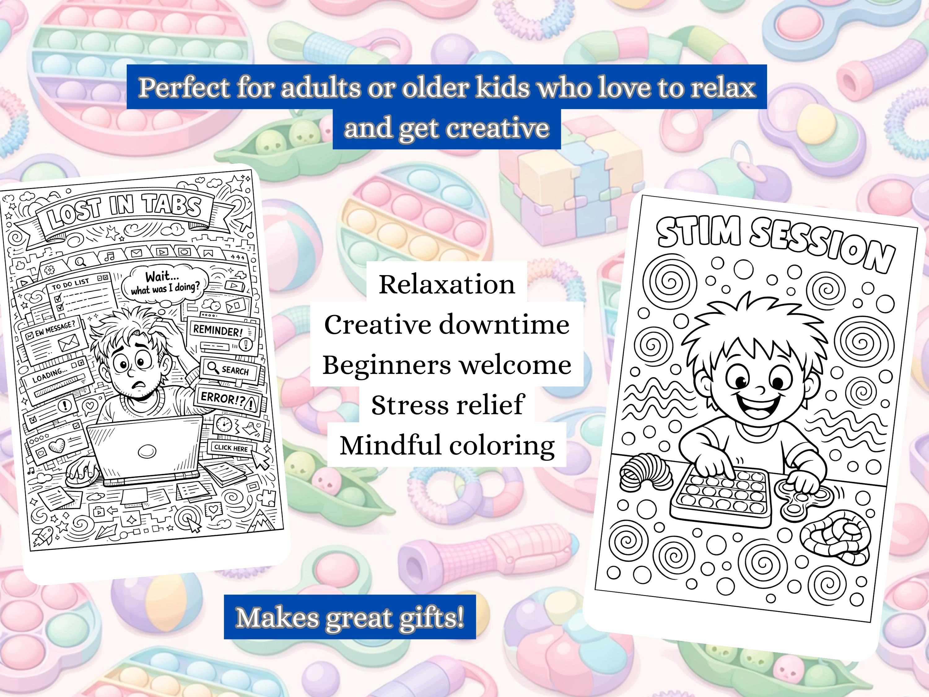 ADHD Coloring Book Funny ADHD Brain Coloring Pages Relatable ...