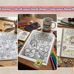Millennial Humor Coloring Book | Funny Meme Style Adult Coloring Pages | Sarcastic Relatable Life Quotes | 30 Pages Printable image 6