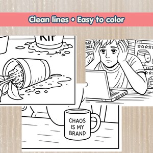 Millennial Humor Coloring Book | Funny Meme Style Adult Coloring Pages | Sarcastic Relatable Life Quotes | 30 Pages Printable image 7