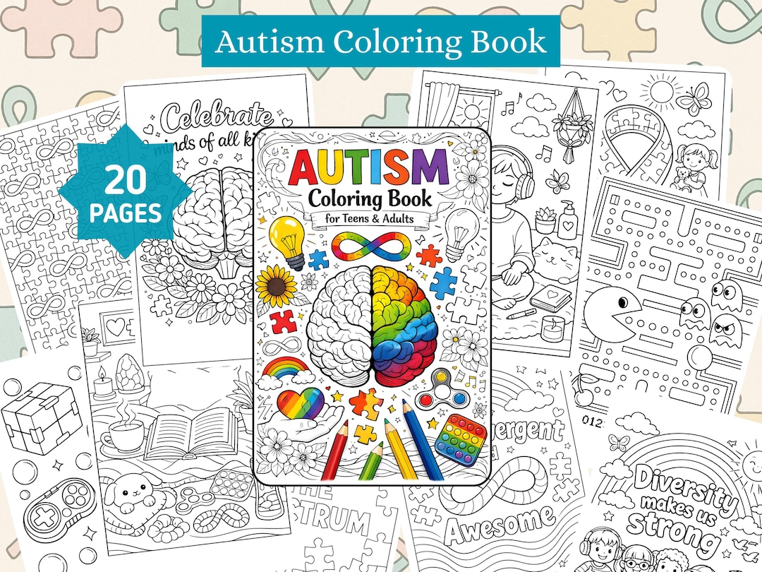 Autism Coloring Book Printable PDF, Neurodivergent Affirmation Coloring ...