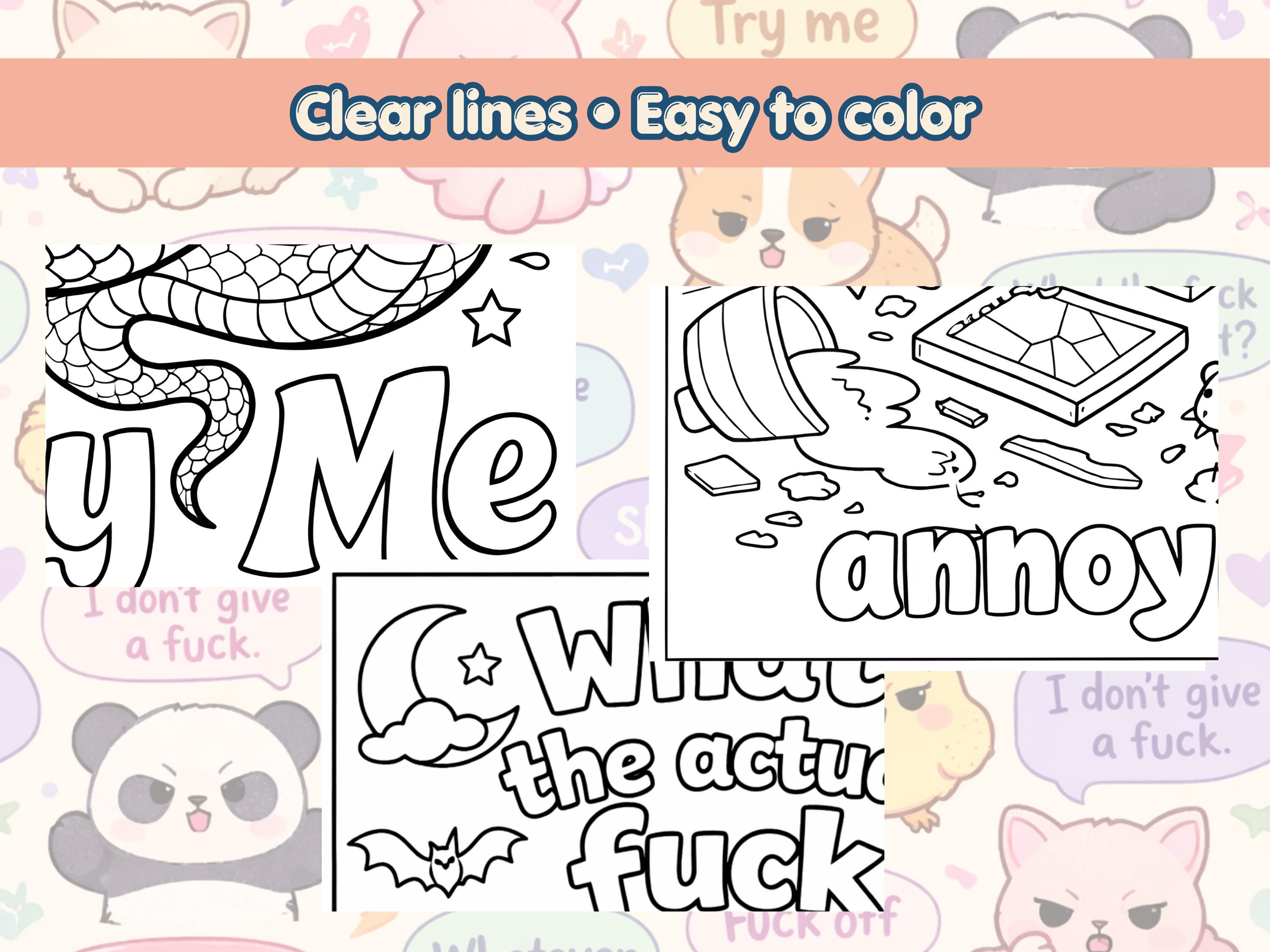 Being Rude Colour In Cute but Rude Coloring Book | Sweary Animal Coloring Pages | Funny ...