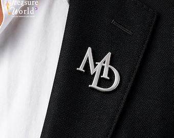 Personalized Brooch, Custom Initials Brooch, Letter Brooch Pin, Lapel Pin, Groomsmen Proposal Brooches, Wedding Brooch, Gifts For Him