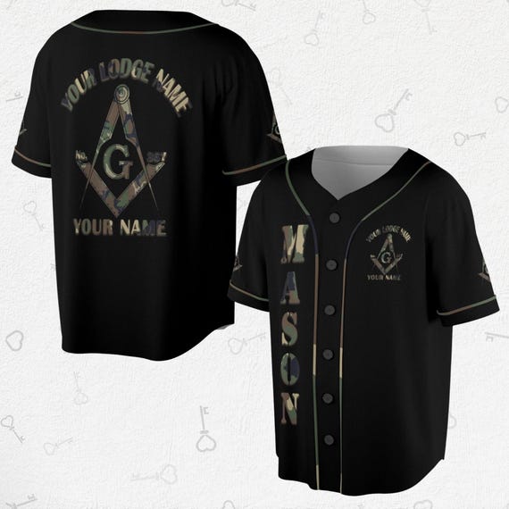 Camouflage Masonic Jersey – Custom Freemason Shirt – Lodge Name