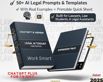 Legal AI Toolkit for Lawyers | 50+ Prompts,Templates, ai for lawyers | Legal Assistant with ChatGPT | Law Student Resources - prompts legal