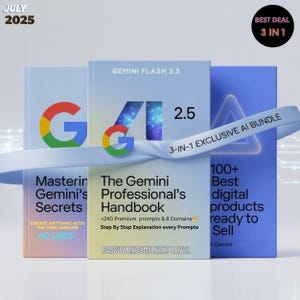 AI Mastery Bundle: gemini ai Guide - gemini prompts,Digital Product &Passive Income,online business google gemini - google gemini ai course