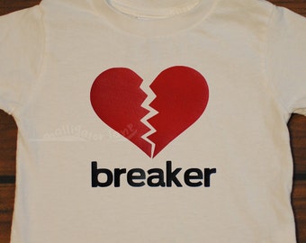 Heart Breaker Valentines Shirt Boy Girl Heart Valentine Love  Red Hearts Vday Shirt -- TODDLER sizes