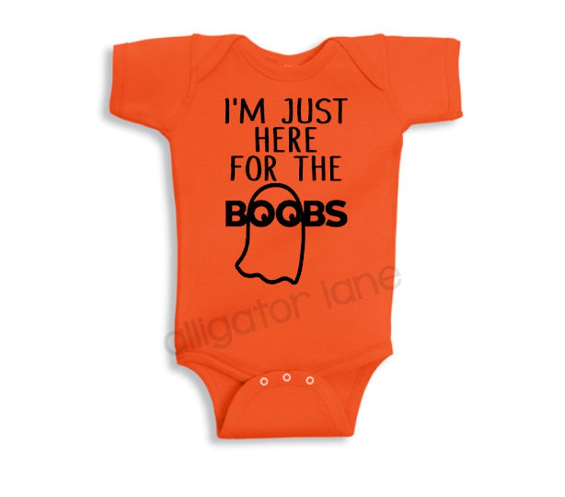 Ghost BOOBS one piece boobs Halloween Breastfeeding bat breastfed baby bodysuit one piece baby funny baby shirt t shirt image 6