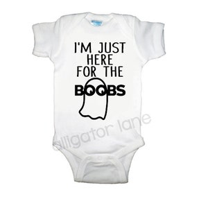 Ghost BOOBS one piece boobs Halloween Breastfeeding bat breastfed baby bodysuit one piece baby funny baby shirt t shirt image 5